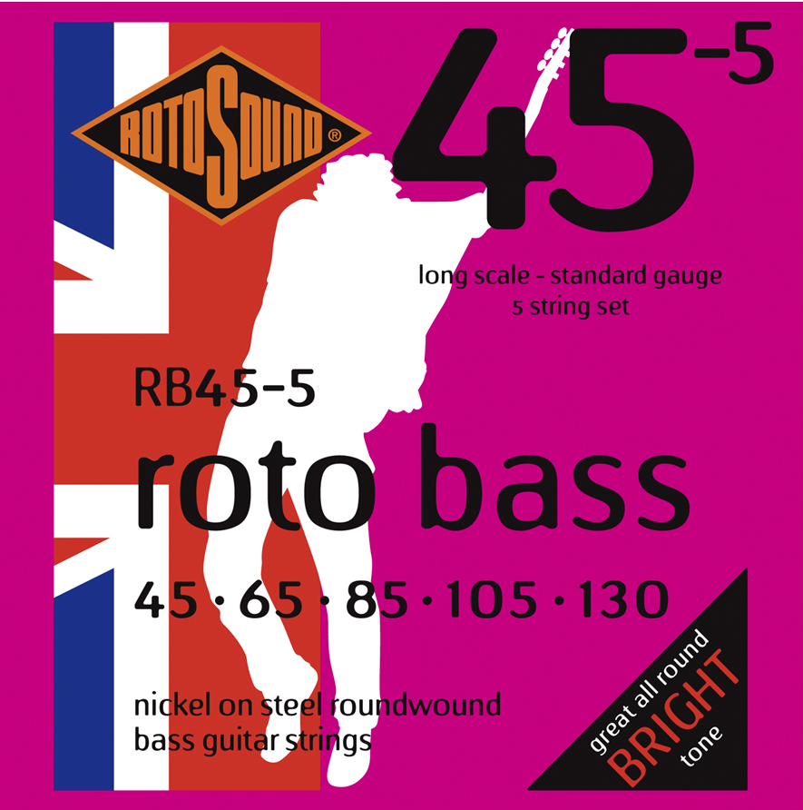 Rotosound Juego De 5 Cuerdas Para Bajo 45-130 RB455