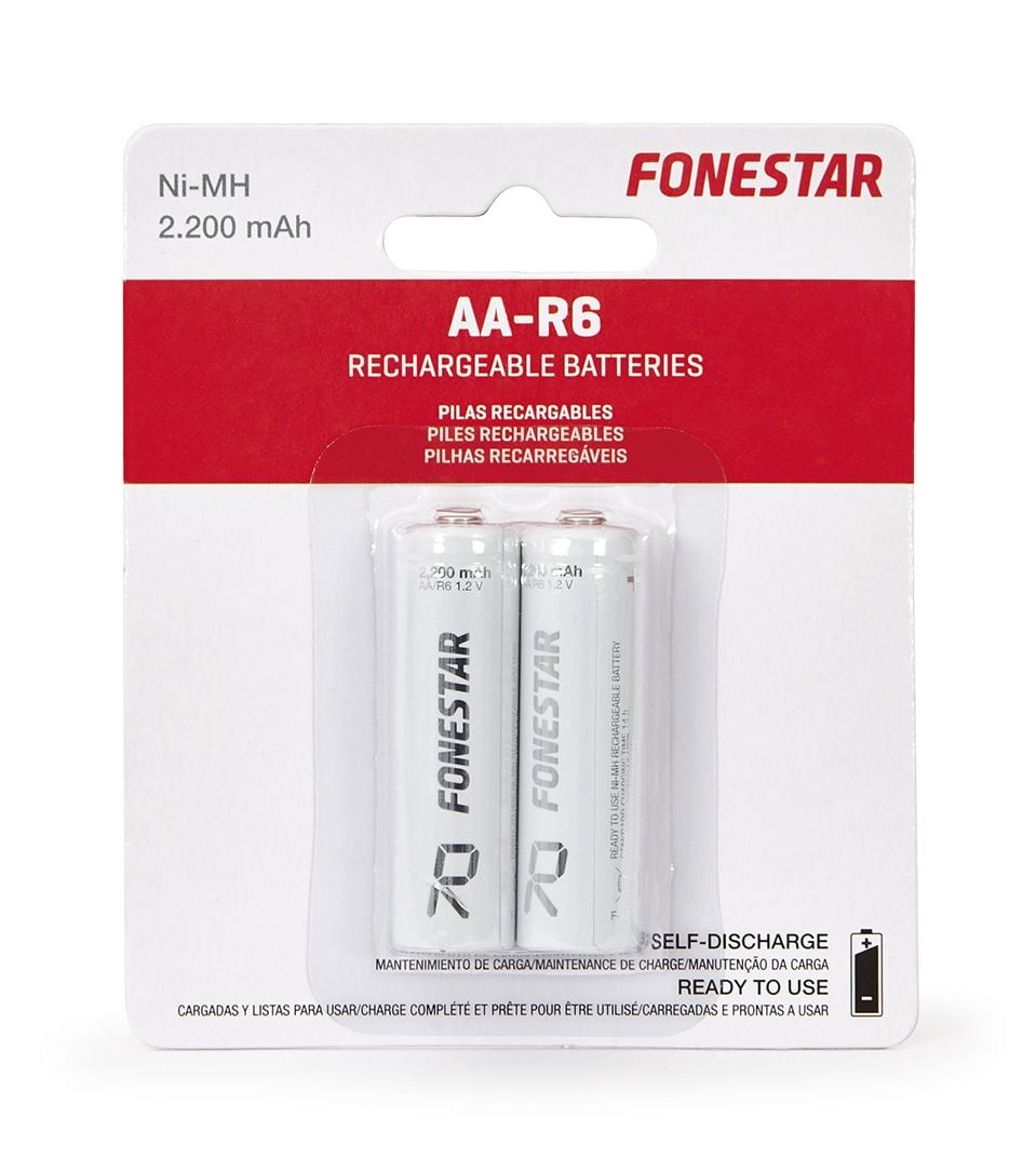 Fonestar F-2200AA 2 Pilas recargables R6 Ni-MH AA-R6 F-2200AA