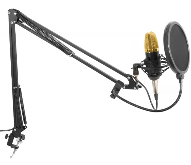 Vonyx Conjunto Estudio / Micro de condensor con soporte y paravientos 173504 173504