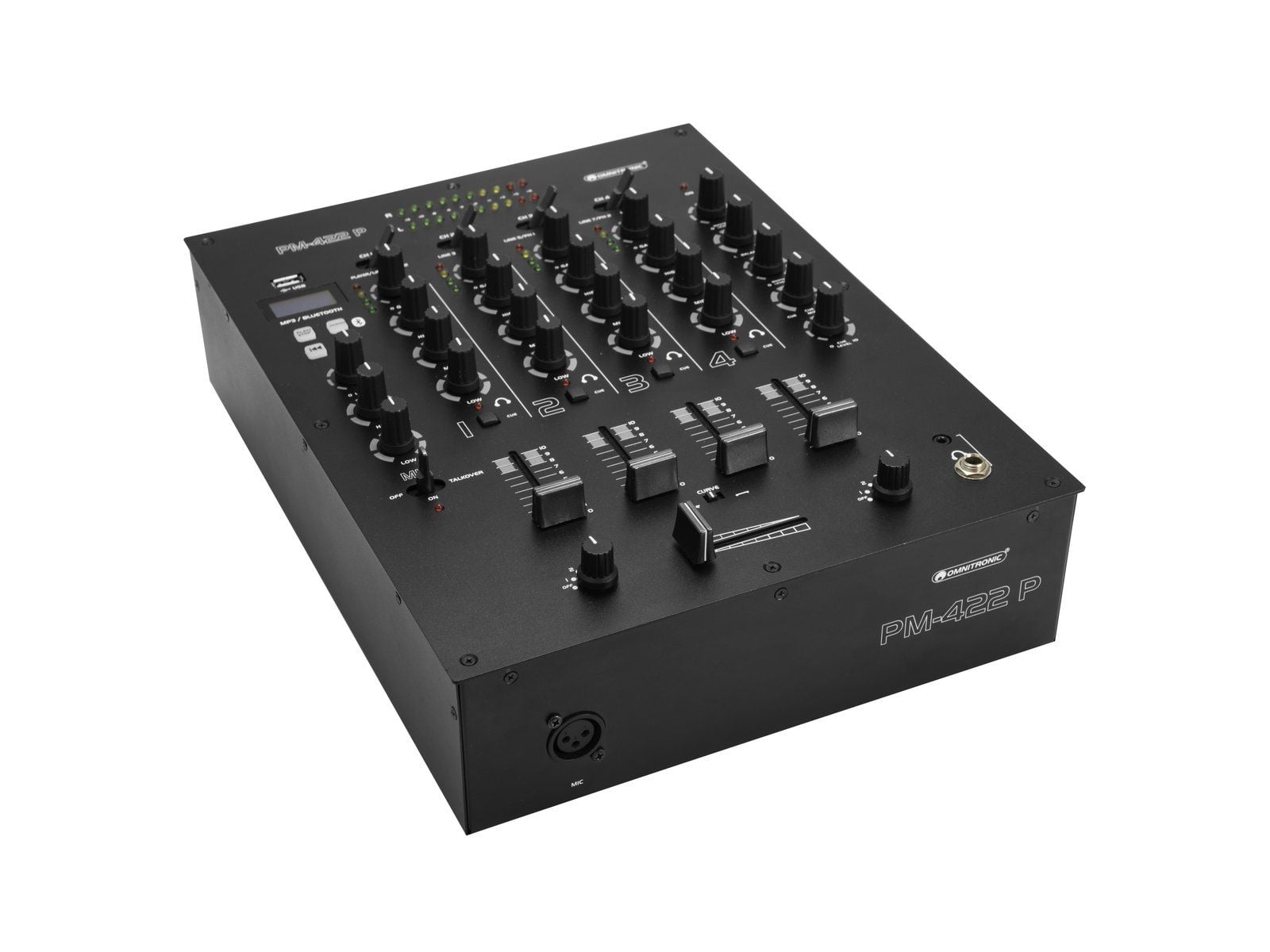 Omnitronic PM-422P Mezclador DJ 4 Canales con Bluetooth y Reproductor USB PM-422P