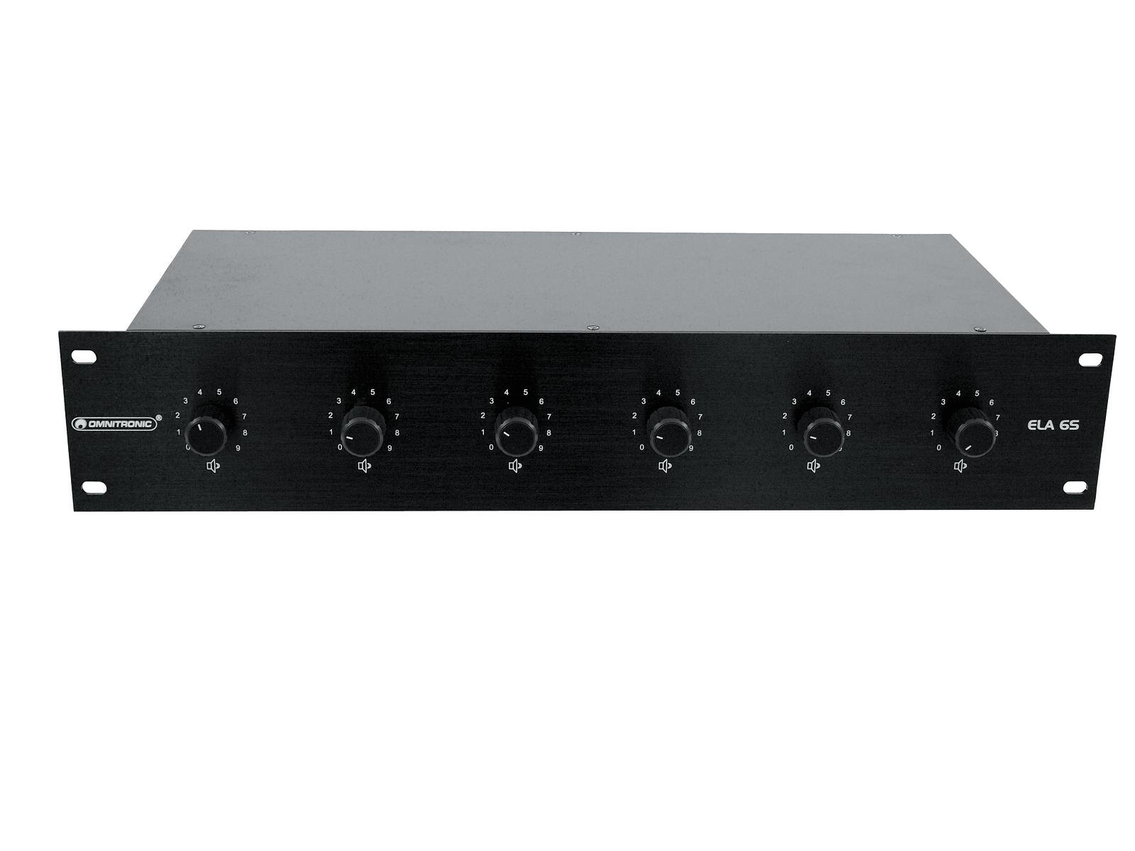 Omnitronic PA 6-Zone Stereo 45W Controlador Volumen PA 6-Zone Stereo 45W