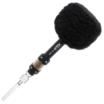 Ahead AHSKBKS BOOM Beater, Black Fleece over High Density W/Shaft Maza de Bombo AHSKBKS BOOM Beater