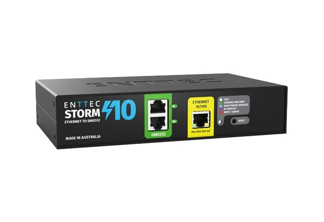 Enttec STORM 10 Puerta de Enlace de Ethernet a DMX de 10 Universos STORM 10 Puerta de Enlace de Ethernet a DMX de 10