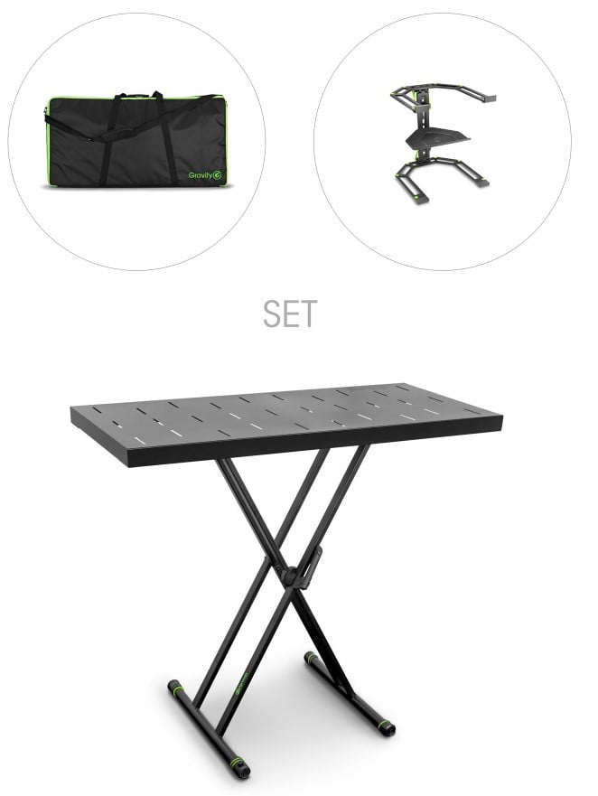 Gravity KSX 2 RD SET 2 Kit con Soportes, Mesa y Funda KSX 2 RD SET 2 - Soporte de teclado tipo tijera do