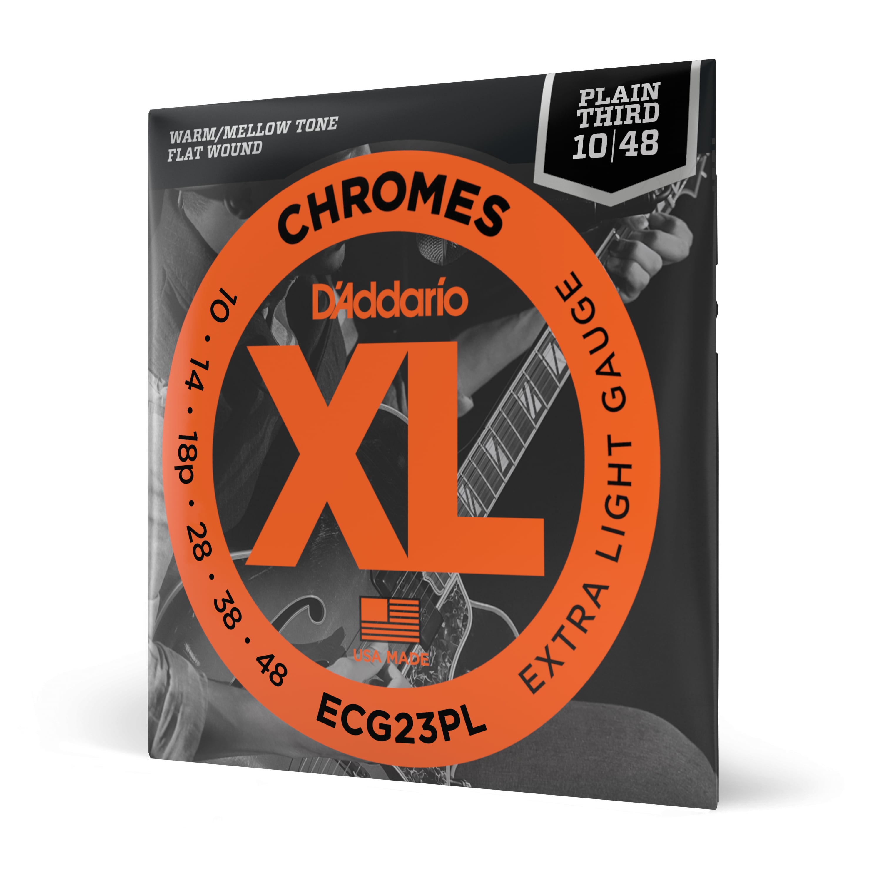 D´addario 10-48 Extra Light, Plain Third, XL Chromes Electric Guitar Strings ECG23PL