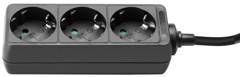 ADAM HALL 8747 X 3 Base Regleta de enchufes. 3 tomas regleta Base de enchufes de 3 tomas 8747