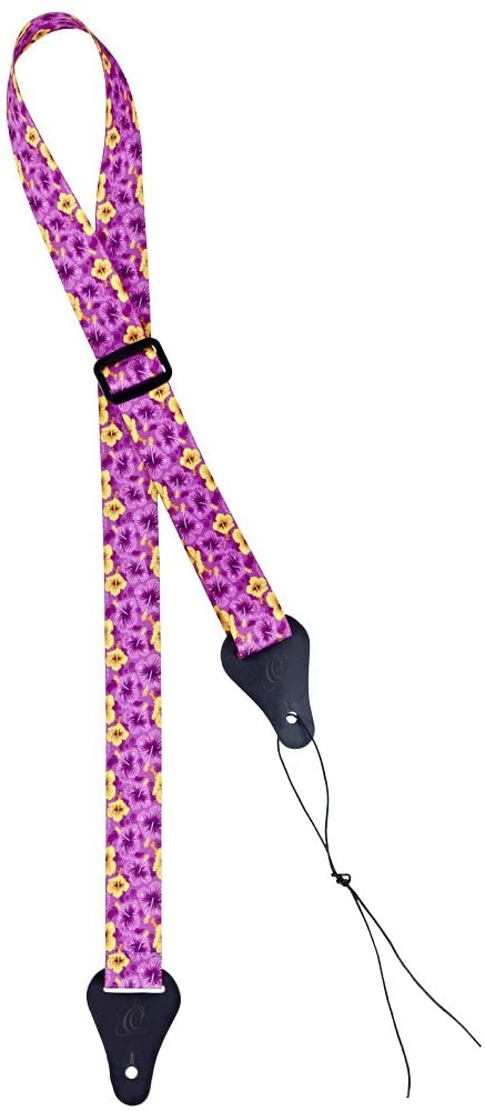Ortega OUS-PUFL Correa para Ukelele Morado con Flores OUS-PUFL