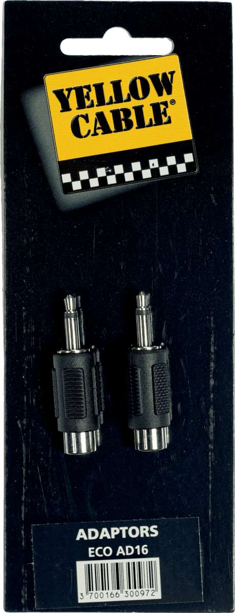 Yellow Cable ECO-AD16 Adaptador de RCA Hembra a 2 Salidas 1/8" Mono Macho ECOAD16