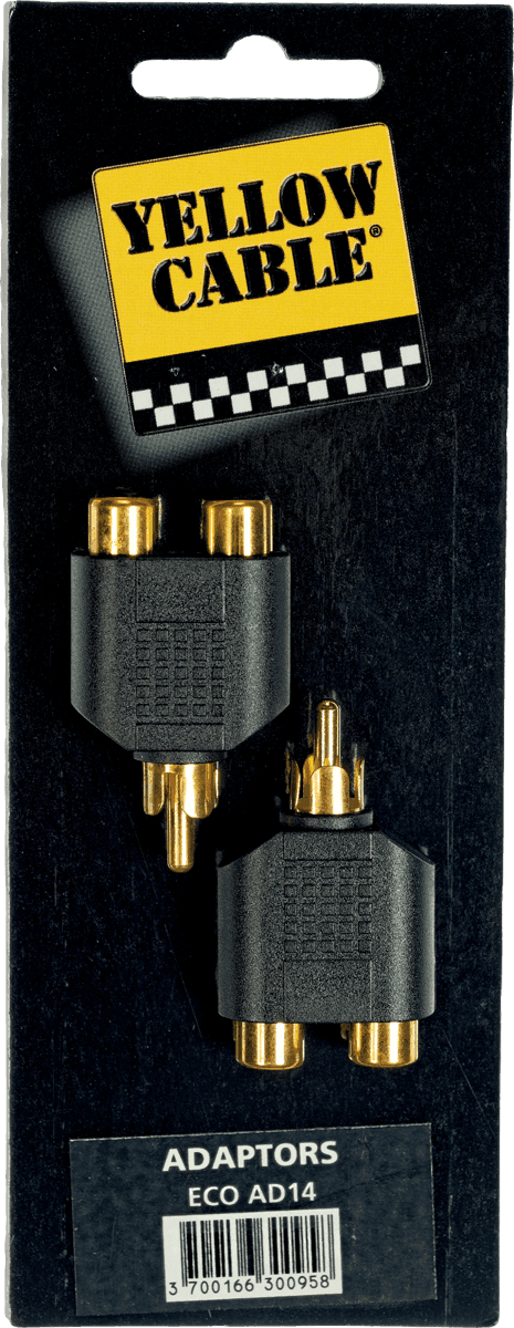 Yellow Cable ECO-AD14 Adaptador de RCA Macho a 2 RCA Hembra ECOAD14