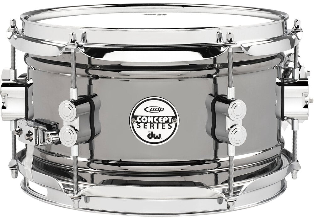 Drum Workshop PDP Caja Black Nickel Over Steel de 10x6 Pulgadas Caja Over Steel 10x6 Pulgadas