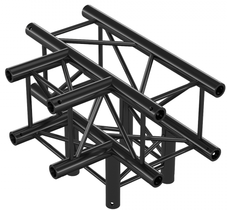 Showtec FQ30020HDB T-cross + Down 4-way Heavy Duty Black Pro-30 Square F Truss FQ30020HDB