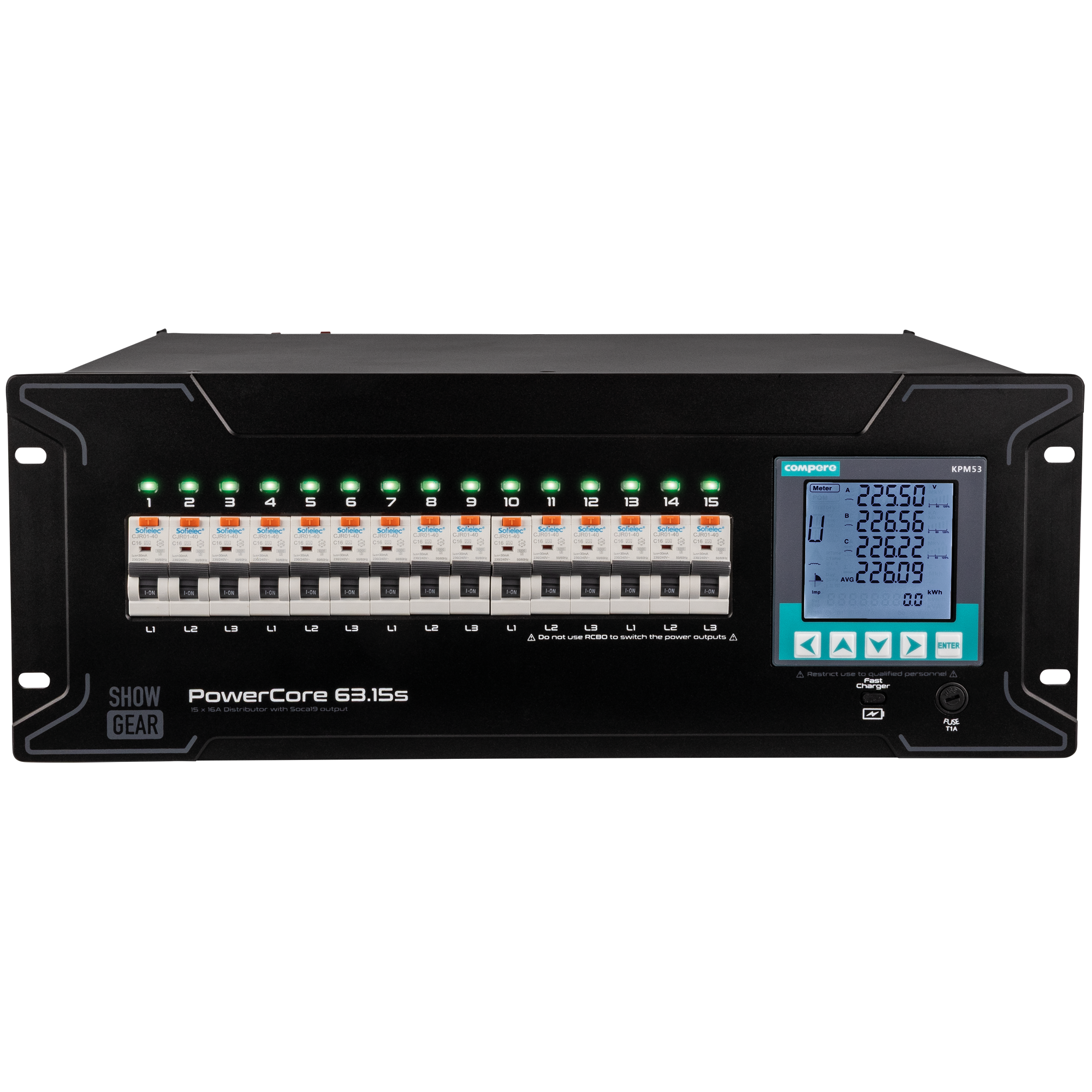 Showgear PowerCore 63.15s 9x Schuko + 2x Multipin S19 E623022