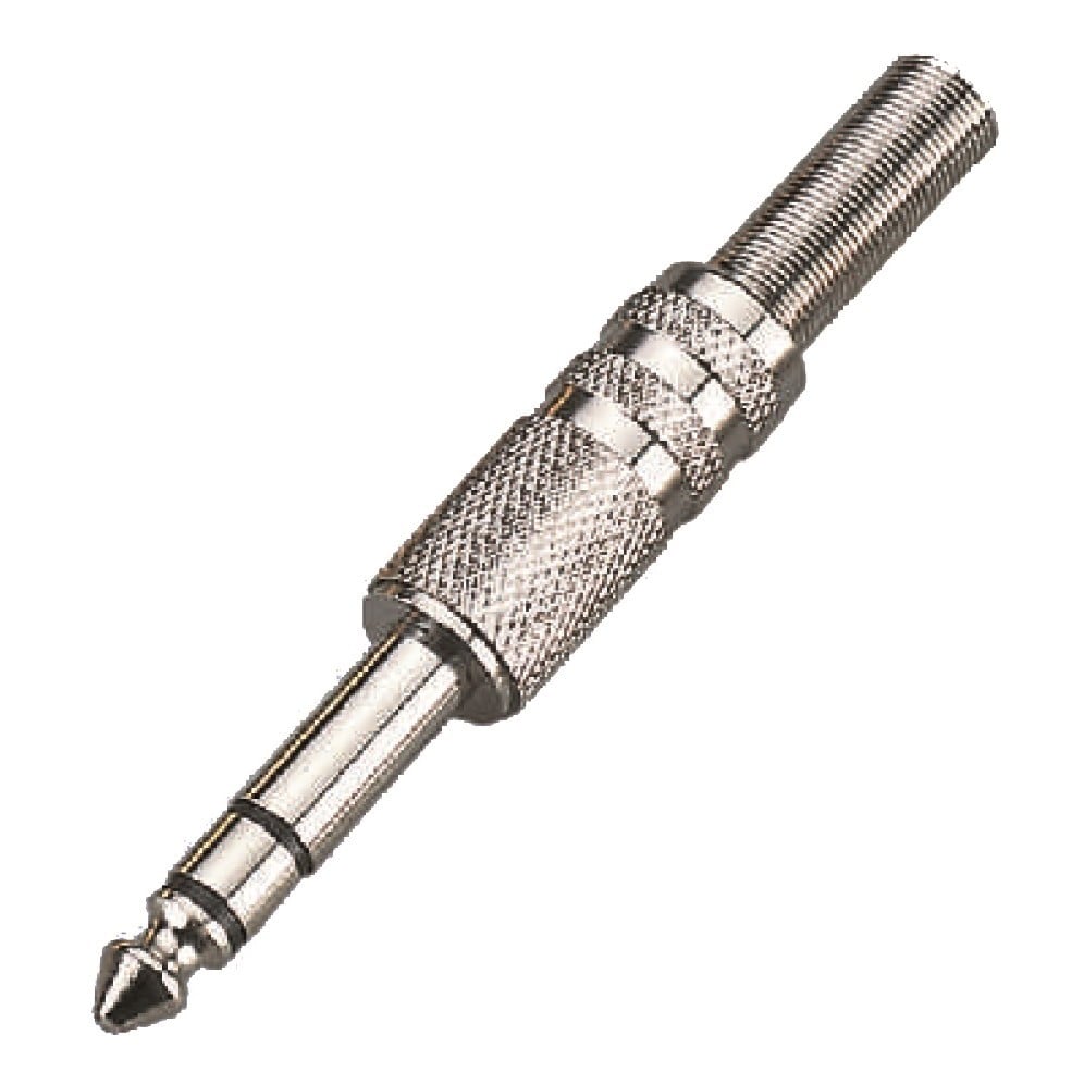 Soundsation Conector metálico SJ011S-B, jack estéreo de 6,3 mm (caja de 25 unidad SJ011S-B
