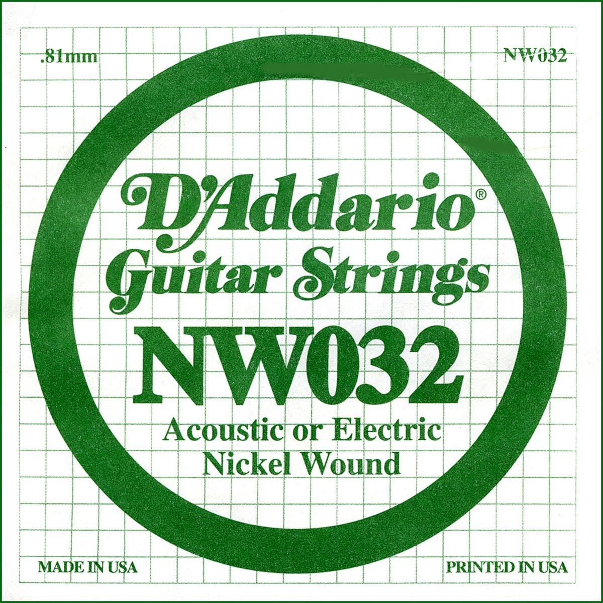 D´addario NW032 Cuerda Suelta para Guitarra Eléctrica NW032