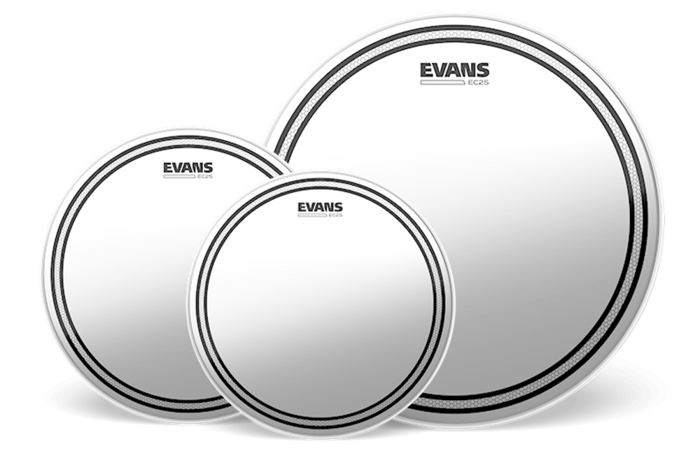 Evans EC2S Pack Estándar Transparente (12", 13", 16") con Batería de Caja Seca HD de 14" EC2S Pack Transparente (12", 13", 16") con Batería