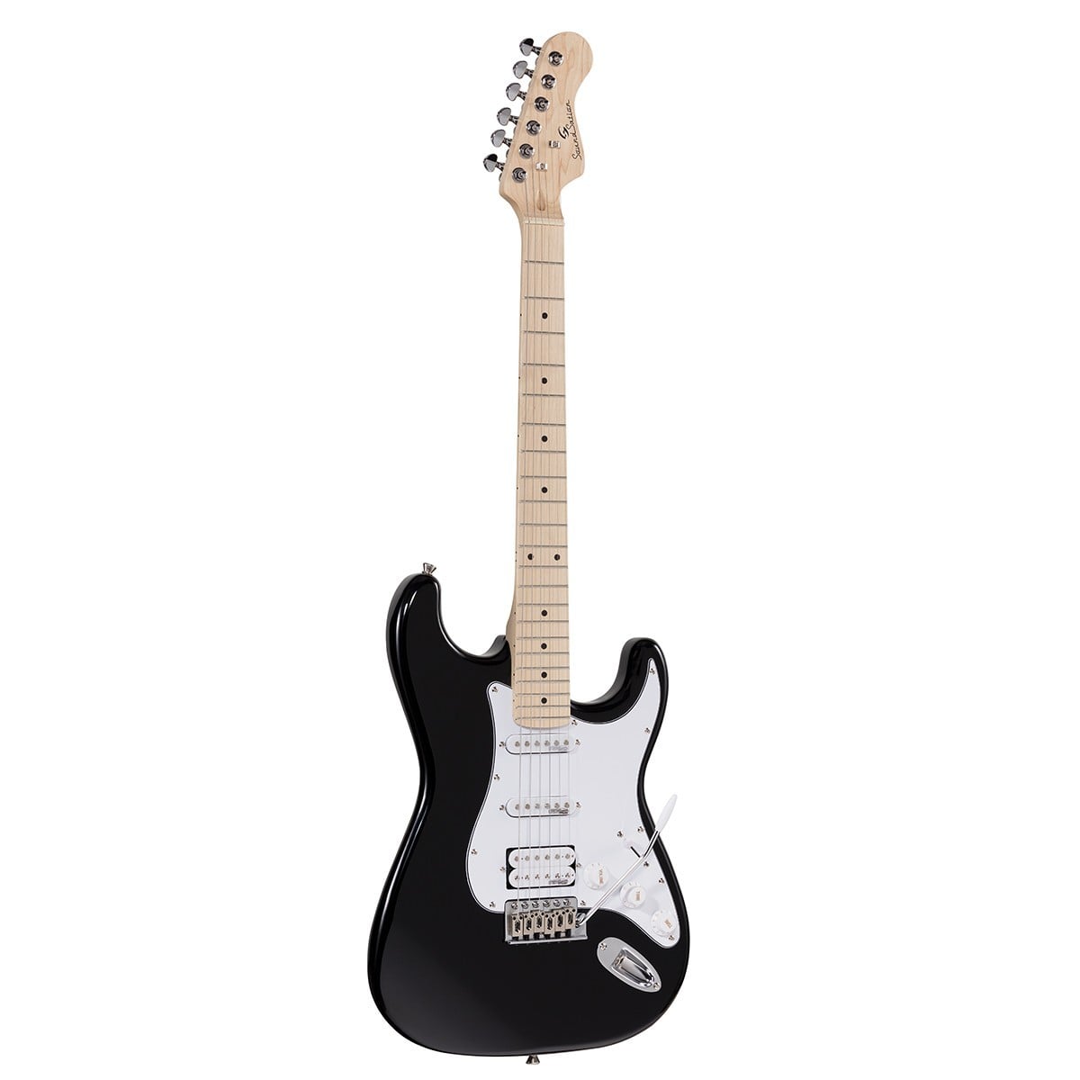 Soundsation Guitarra eléctrica RIDER-PRO-MSH BK de doble cutaway con 2 pastillas RIDER-PRO-MSH BK