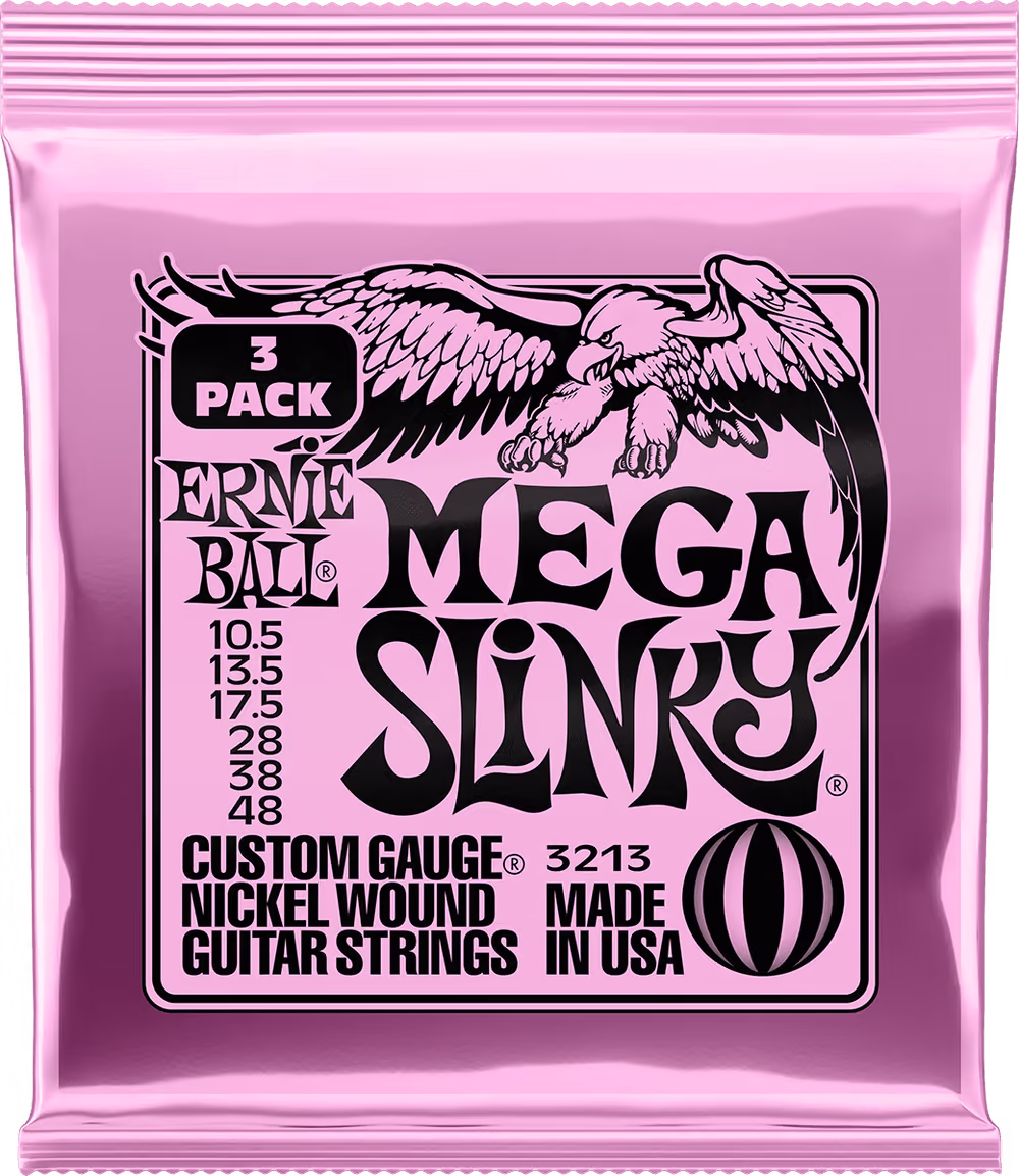 ERNIE BALL Juego Eléctrica Slinky Mega 10.5-48 Tripack (3) EB3213