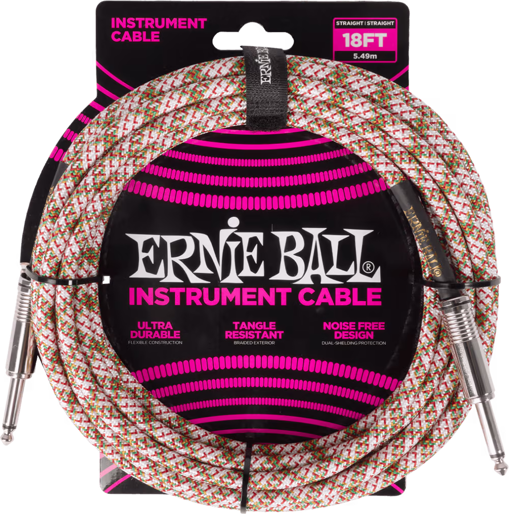 ERNIE BALL Cable Eb Instrumento Trenzado Jack-Jack Ss 5,5 M - Emerald Argyle EEB6430
