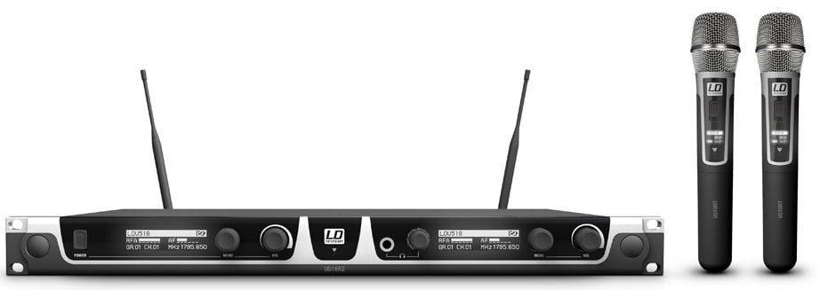 Ld systems U518 HHC 2 Sistema inalámbrico con 2 Micrófonos de Mano de Condensador U518 HHC 2