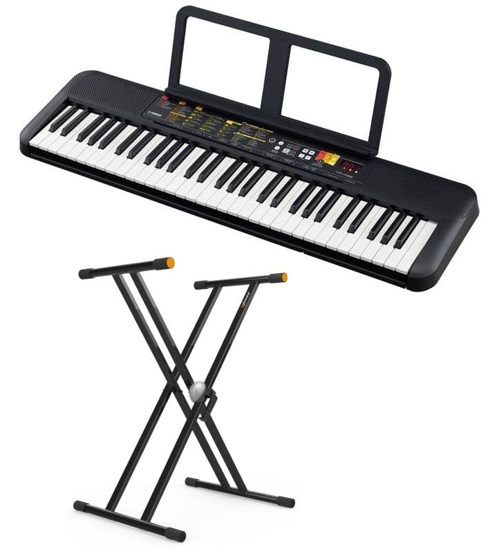 Yamaha PSR-F52 Teclado Portátil de 61 Teclas con Adaptador de Corriente + Audibax Onyx 130 Soporte Premium Tijera Doble PSR-F52 + Onyx 130 Soporte Premium Tijera Doble