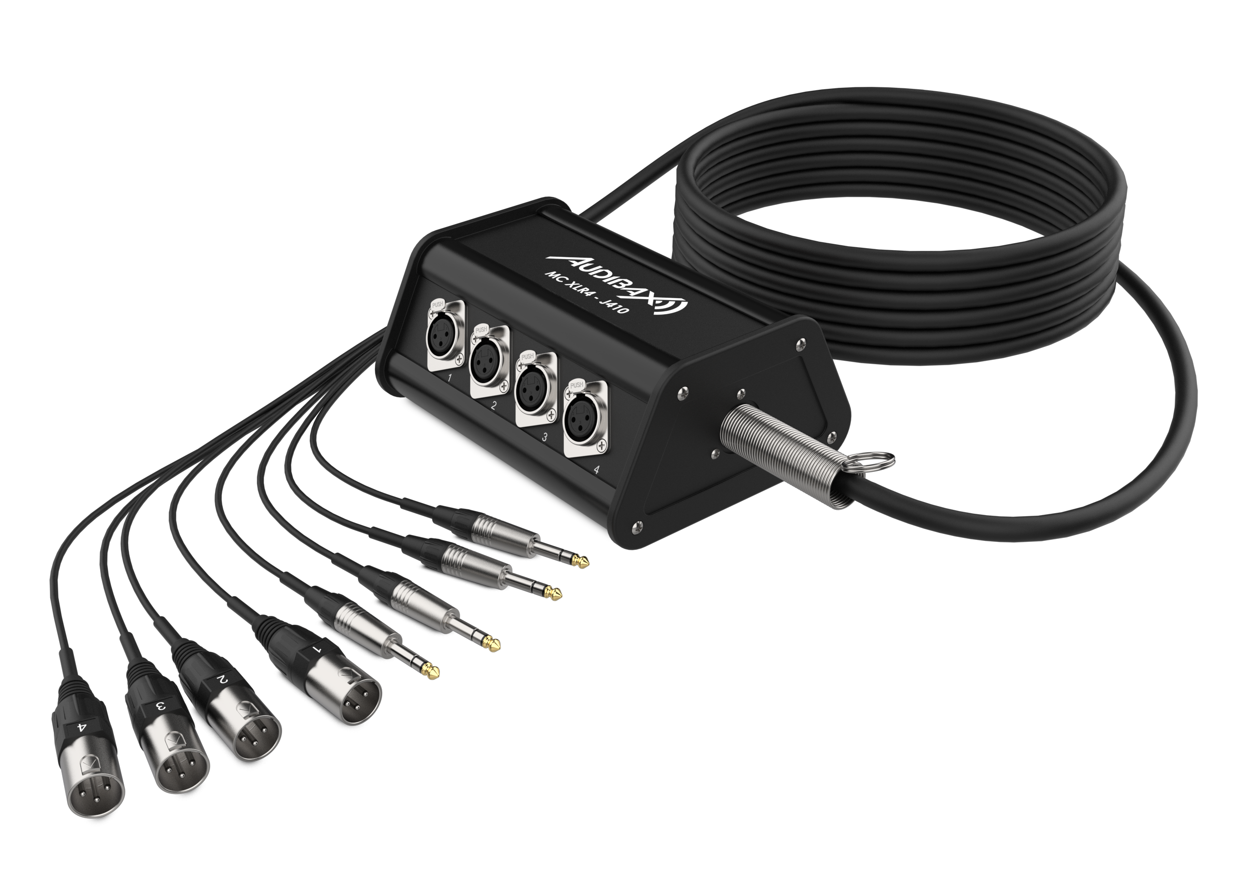 Audibax MC XLR4 J4 10 Metros Cajetín Escenario 4 XLR Entrada + 4 Jacks MC XLR4 J4 10