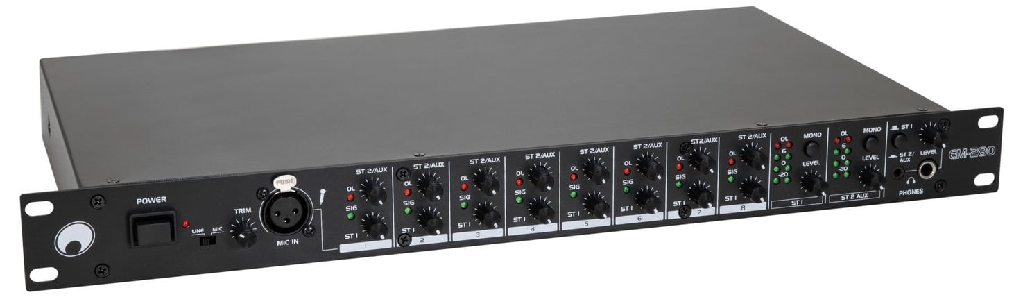 Omnitronic EM-280 Mezclador Estéreo 8 Canales EM-280