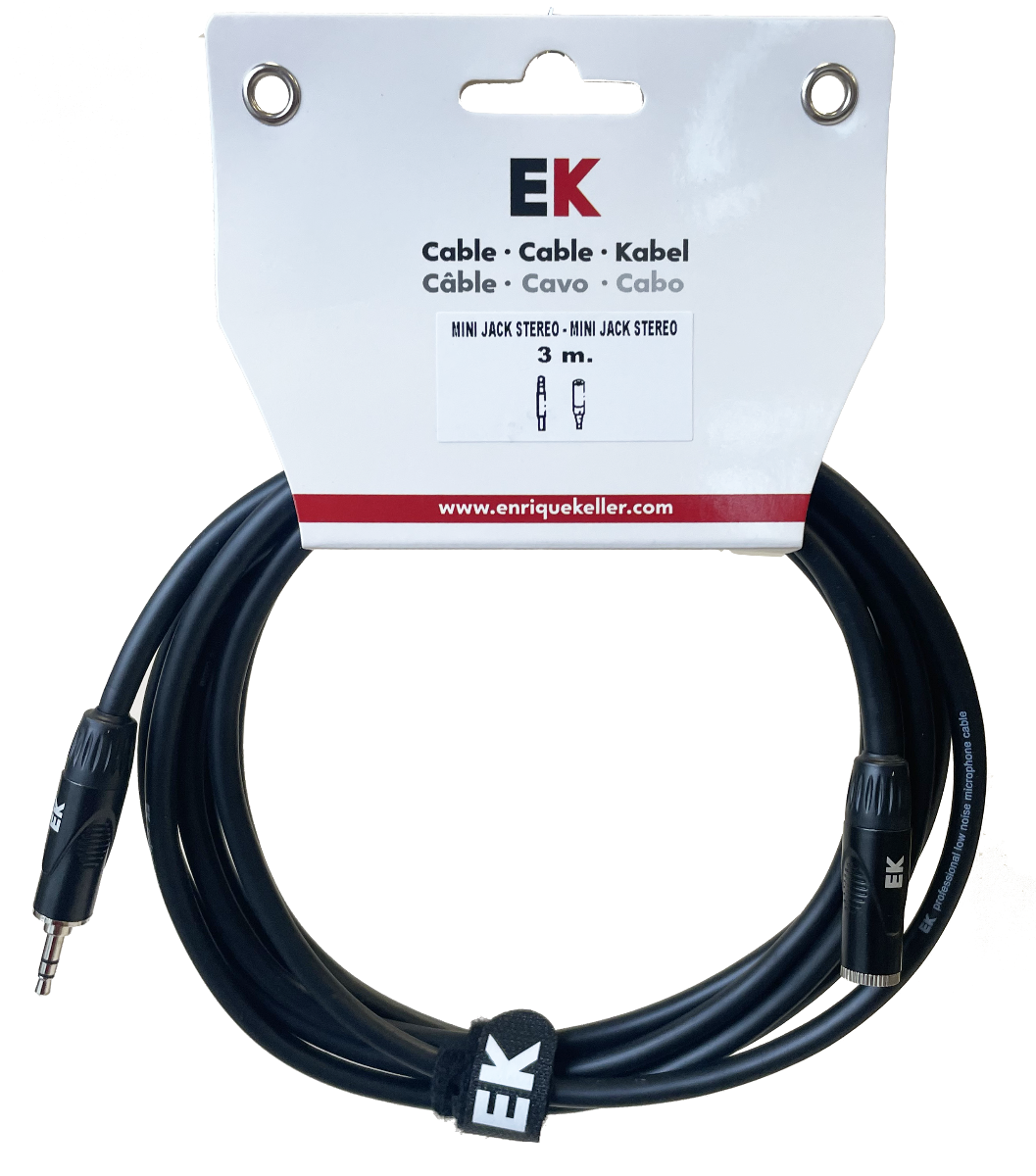 EK Audio Cable Extensor Mini Jack Estéreo Macho - Mini Jack Estéreo Hembra 3M ACEKS