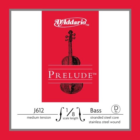 D´addario J612 Cuerda Suelta Contrabajo Prelude Re (D) 1/8 Tensión Media 612-1/8M Prelude Bass D med