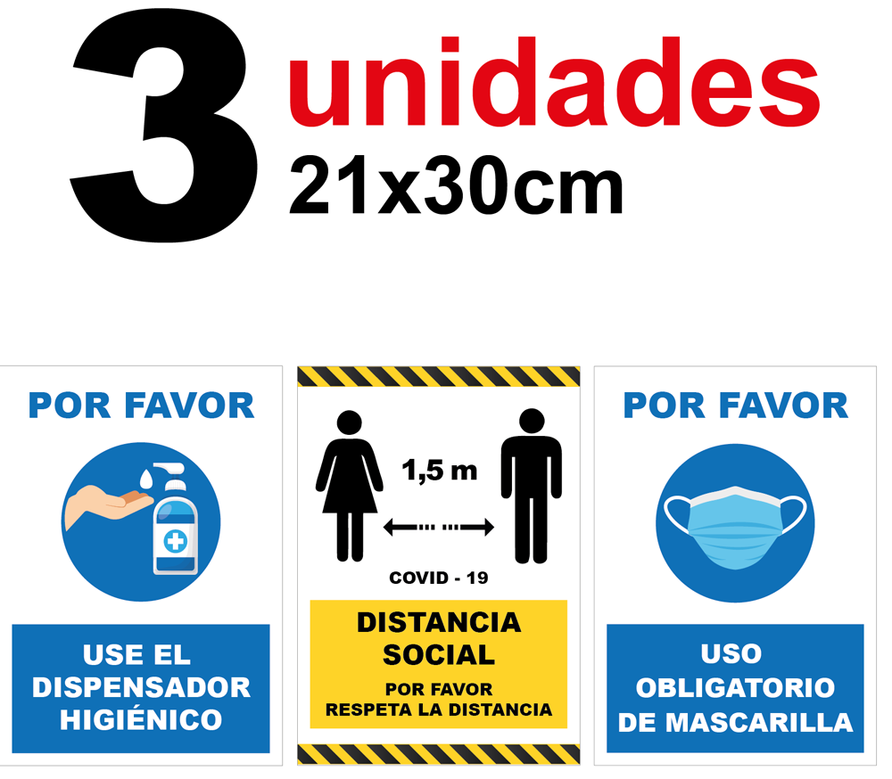 Audibax Kit 3 Vinilos .Prevención Covid 19 Audibax Kit 3 Vinilos .Prevención Covid 19