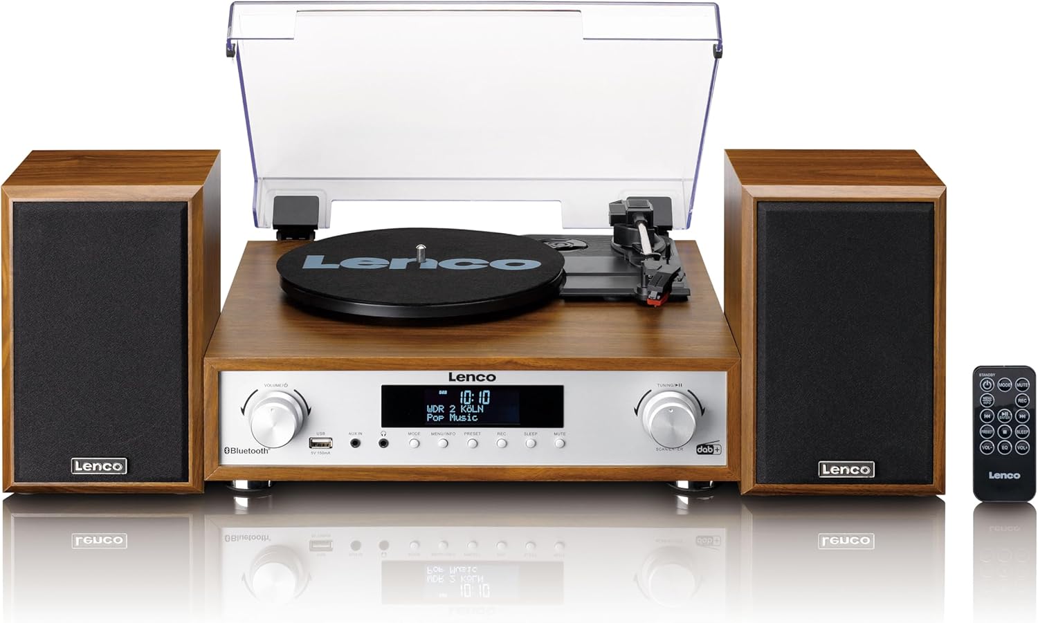 Lenco MC-160WD Sistema estéreo HiFi con tocadiscos, radio DAB+/FM y Bluetooth MC-160WD