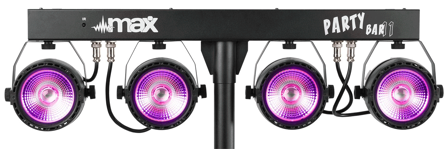 max PartyBar11 Set de Iluminacion con 4 Par cob 20w 153010 PartyBar11