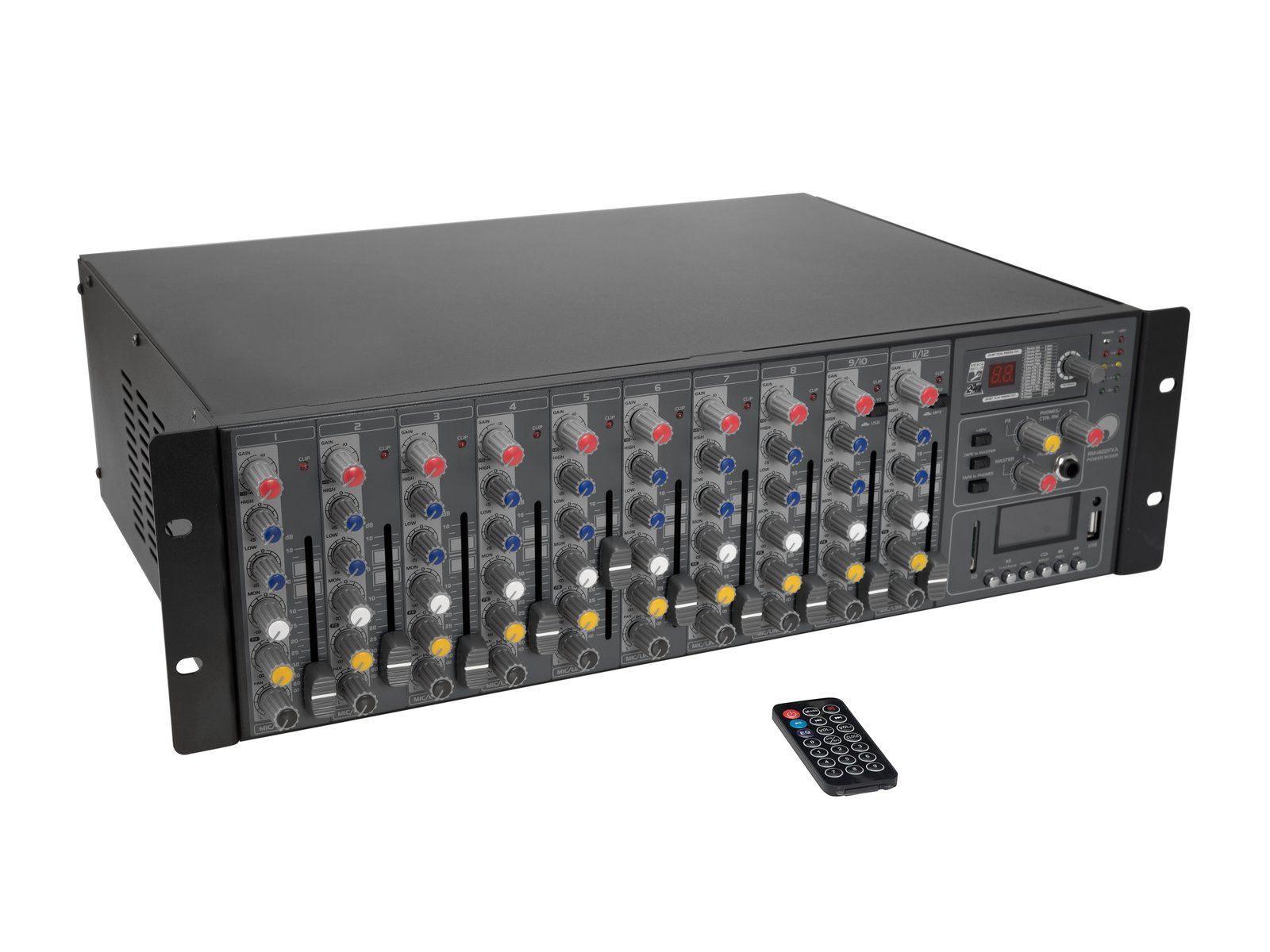 Omnitronic RM-1422FXA USB Rack Power Mixer Mezclaror Instalación RM-1422FXA