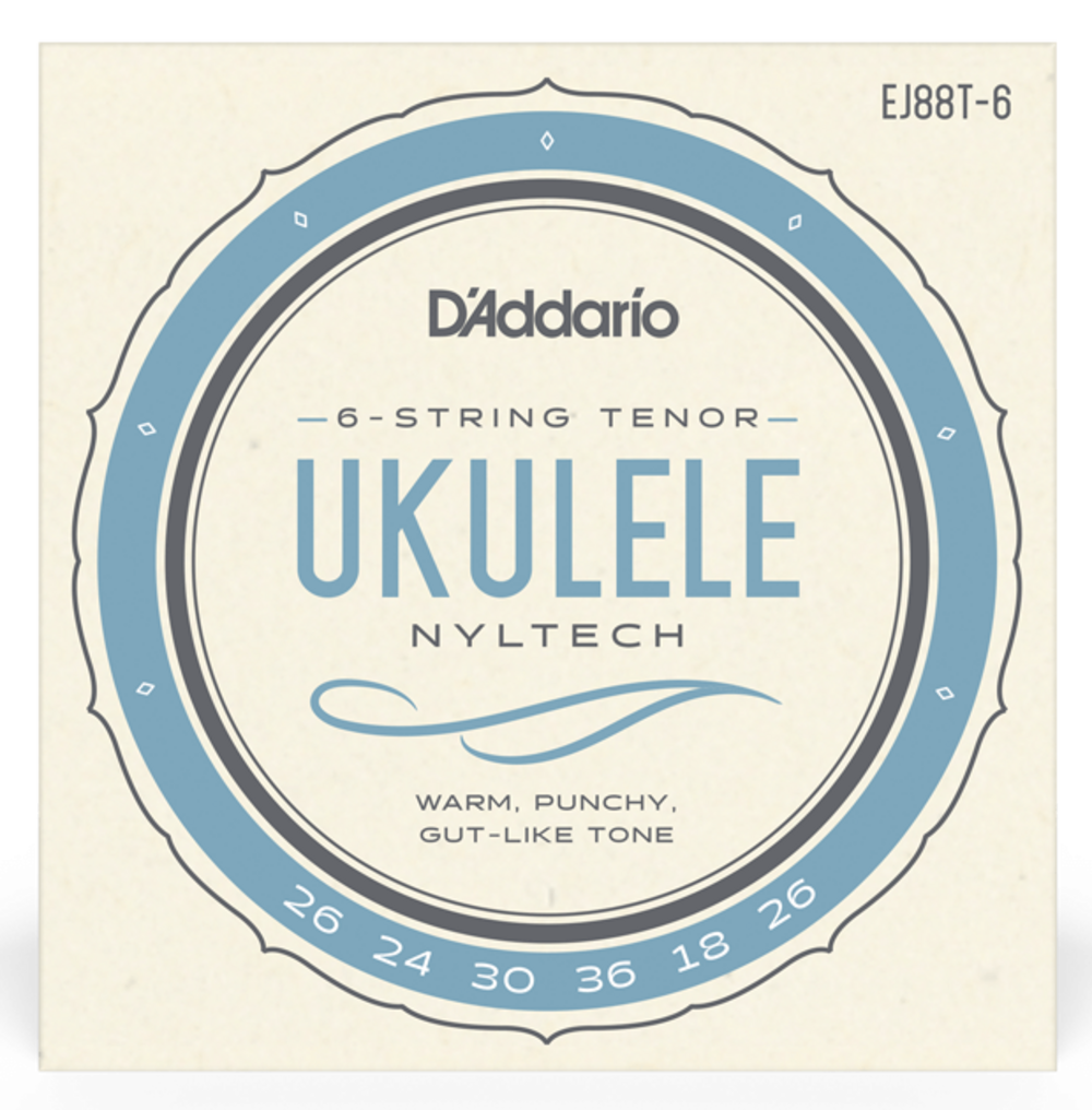 D Addario EJ88T-6 Cuerdas para Ukelele Tenor de 6 Cuerdas EJ88T-6 