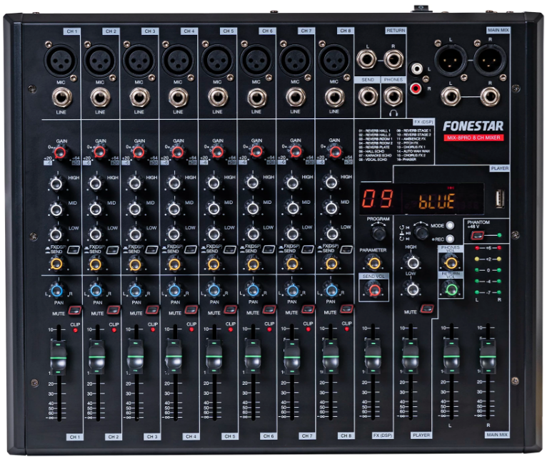 Fonestar MIX-8PRO Mezclador estudio MIX-8PRO