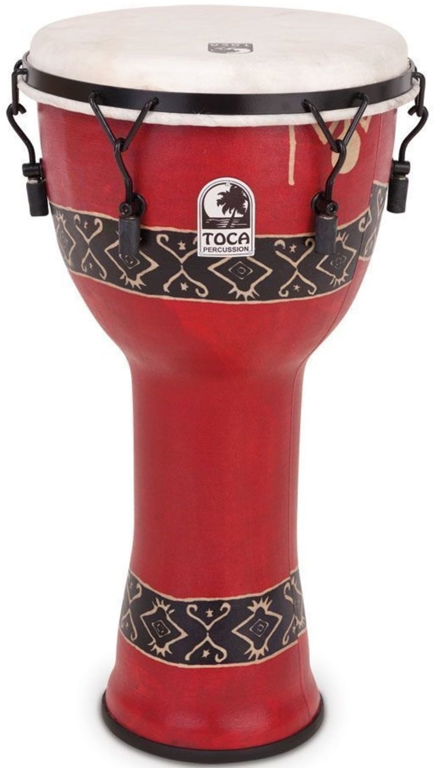 Toca Percussion SFDMX-12RP Bali Red Djembe Freestyle Mechanically Tuned SFDMX-12RP
