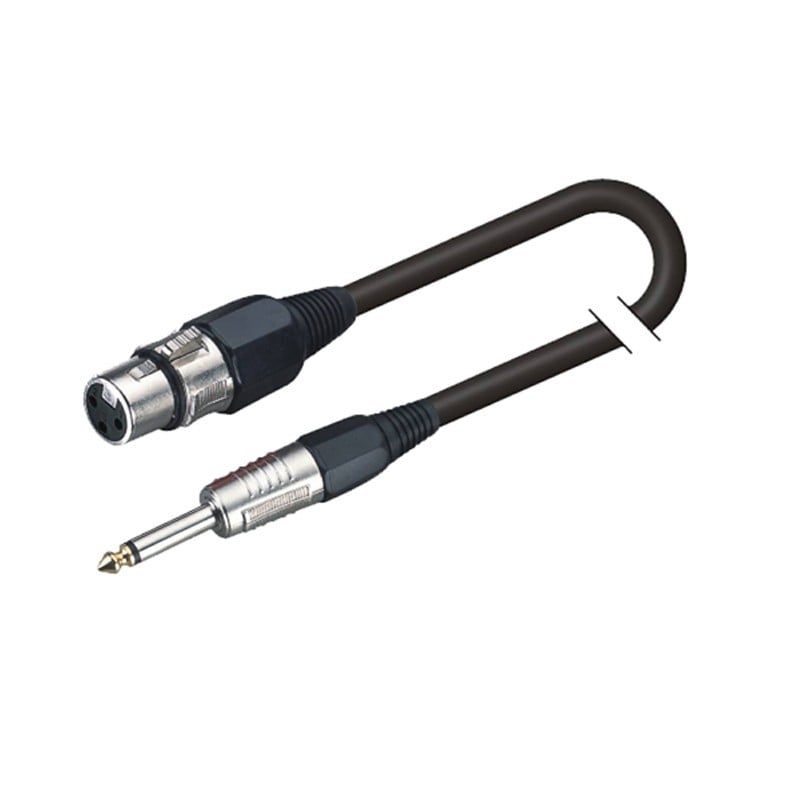 Soundsation Cable de micrófono balanceado BMCJX-10BK XRL 3P F - Conector de 6,3 m BMCJX-10BK