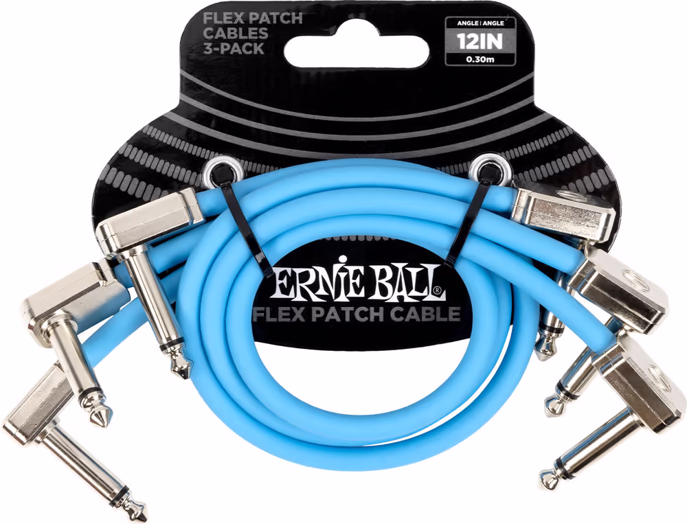 ERNIE BALL Cable Eb Flex Patch 12? Azul - Pack 3 EEB6461