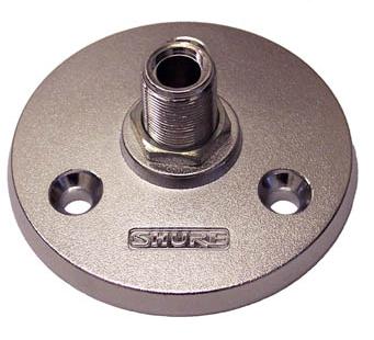 SHURE A13HD Base para Montaje de micro en Superfície rosca 5/8". Plateado. A13HD