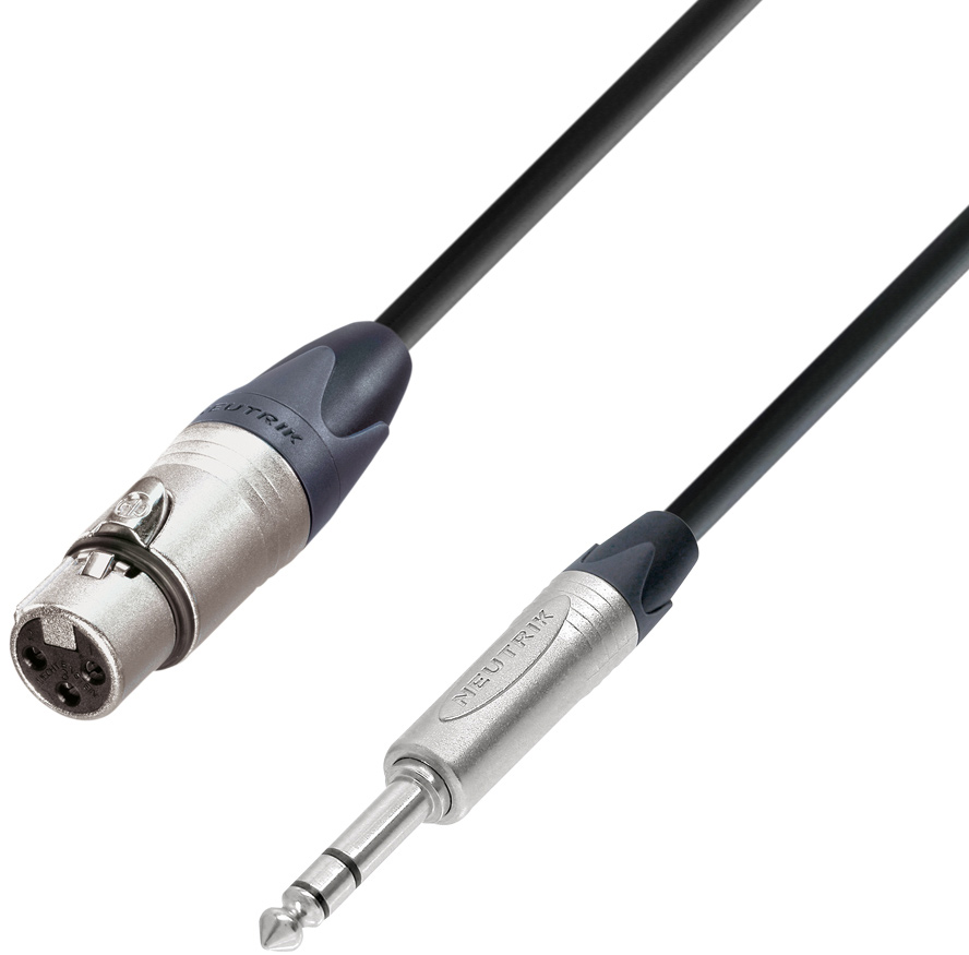 Adam Hall K5BFV0300 Cable de Micro XLR hembra a Jack 6,3 mm estéreo 3 m  K5BFV0300