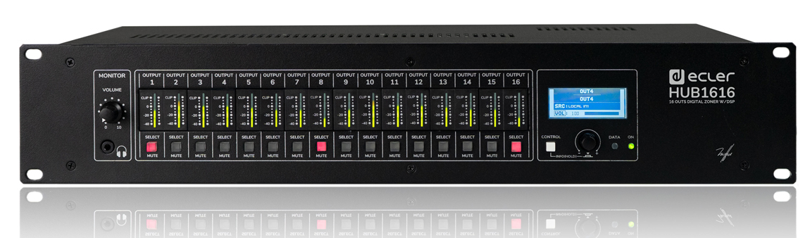 Ecler HUB1616 Gestor de Zonas de Audio Digital HUB1616