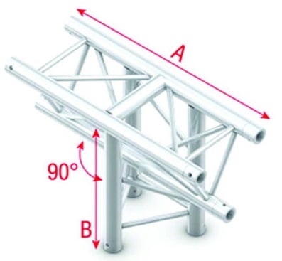 Showtec FT30038 T-Cross up/down 3-way - 50cm Pro-30 Triangle F Truss FT30038