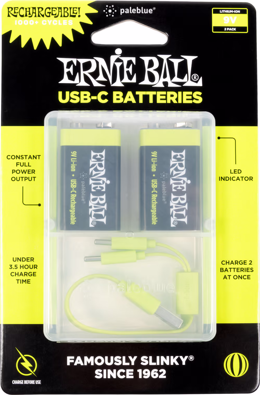 ERNIE BALL Baterïa Eb Usb Recargable - 9V EEB9642