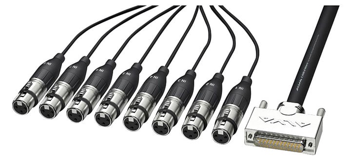 ALVA AI25-8X PRO10 Cable multicanal analógico DSub 25 macho a 8 x XLR3 hembra 10 metros AI25-8XPRO10