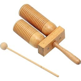 Peace RH-7 Bloque de resonancia de madera doble para güiro con mazo RH-7