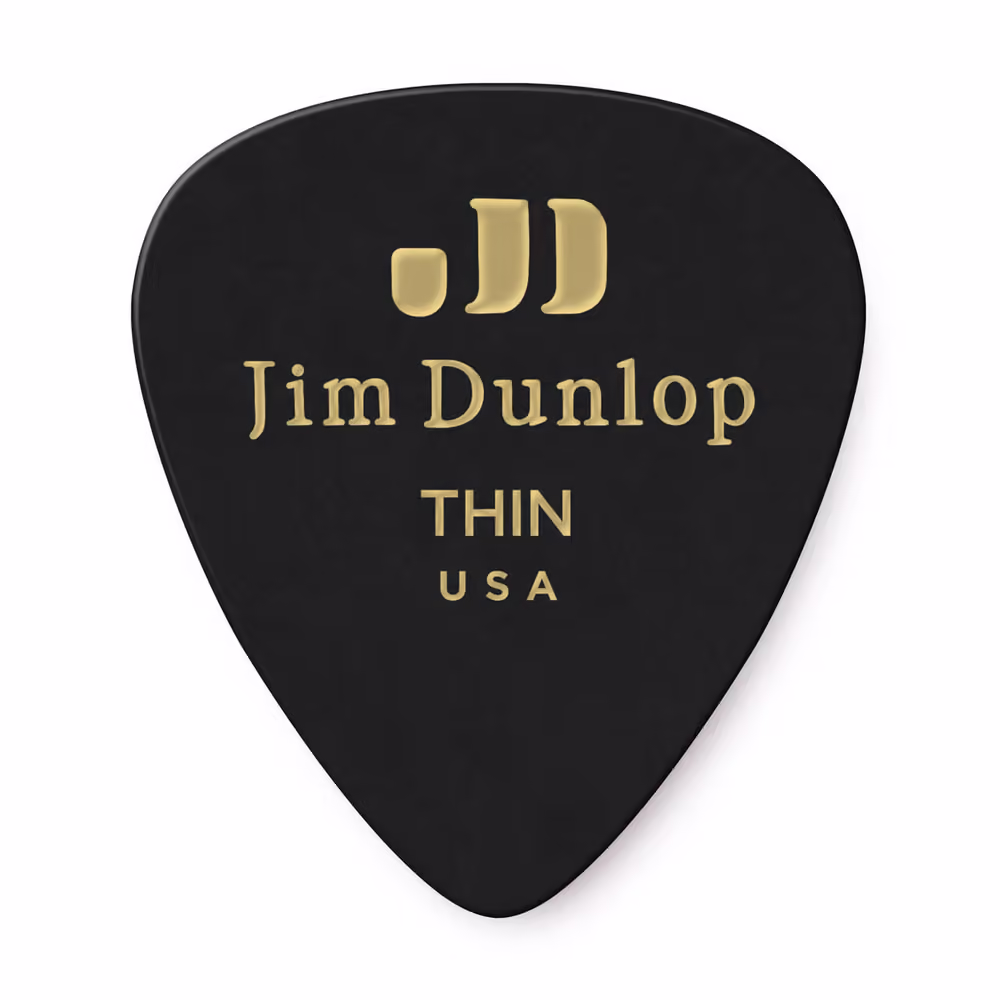 Dunlop Pack 72 Púas Genuine Celluloid Classic Negra - Thin ADU483R03TH