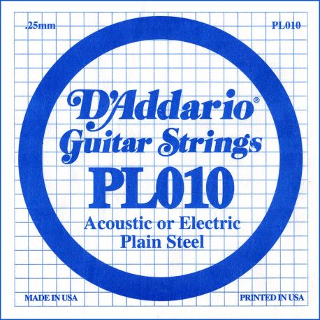 D Addario PL010 Cuerda Suelta para Guitarra Eléctrica y Acústica PL010