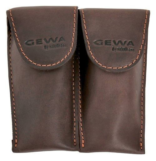 GEWA Funda para boquilla Trompa Crazy Horse Doble, negra 720039 Funda para boquilla Trompa Crazy Horse Doble, negr