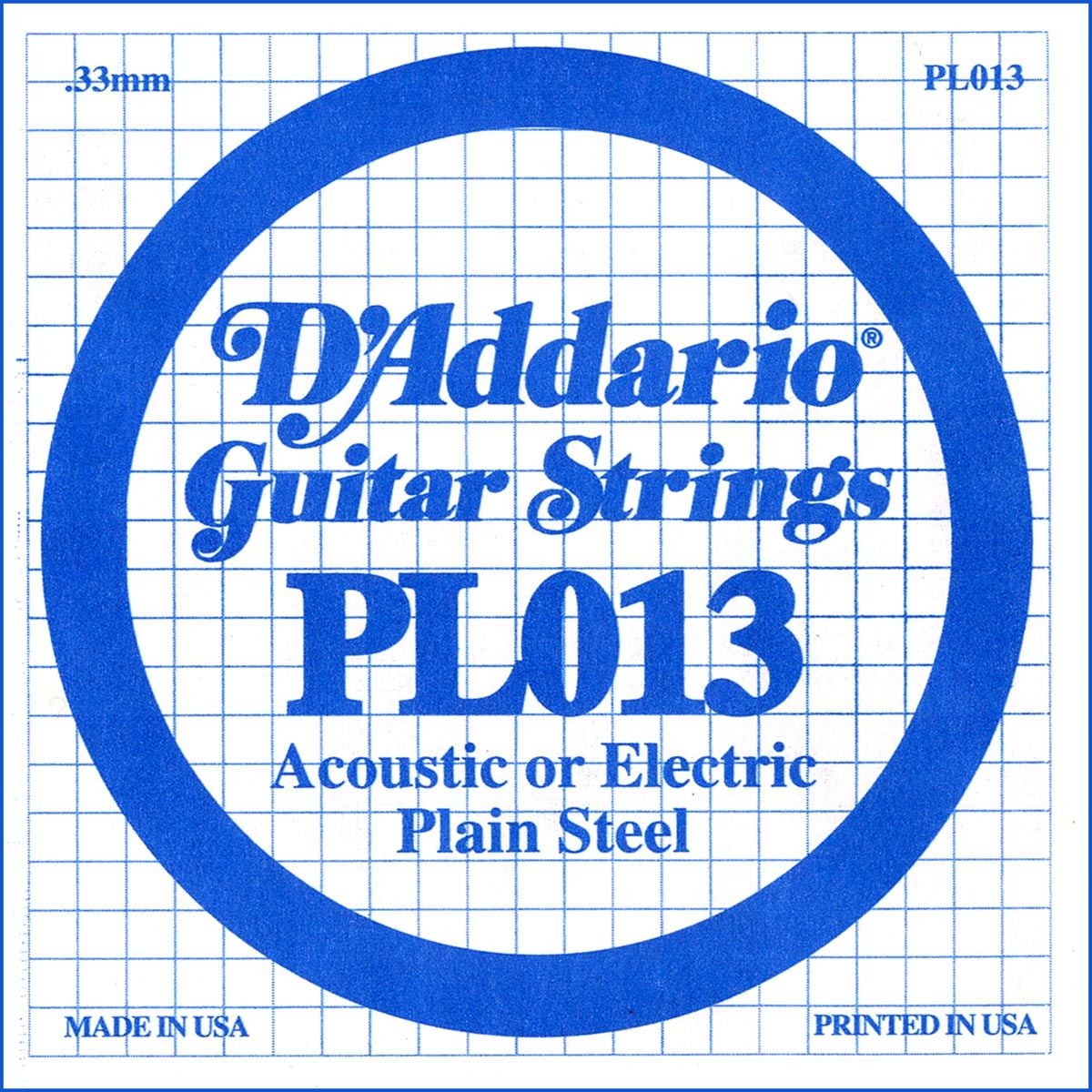 D´addario PL013 Cuerda Suelta para Guitarra Eléctrica y Acústica PL013