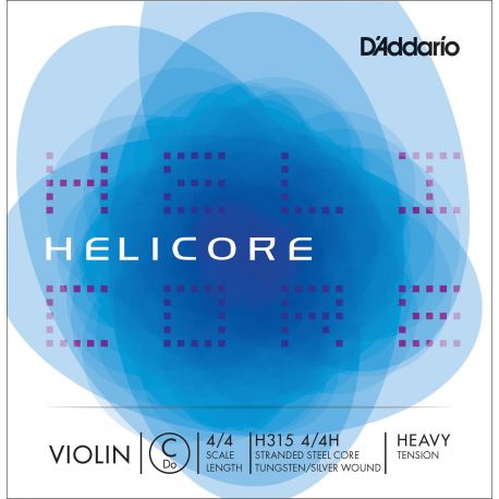 D´addario H315 Cuerda Helicore Bobinado para violín 4/4, tensión fuerte H315-4/4H Helicore Violín 4/4H