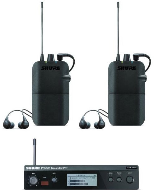 SHURE Kit PSM300 con 1 P3T, 2 P3R, 2 SE112-GR. Kit PSM300 con 1 P3T, 2 P3R, 2 SE112-GR.